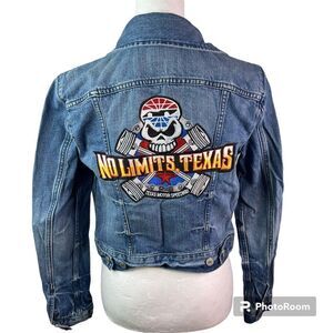 Levi Strauss Customized Texas Motor Speedway Button Up Blue Jean Jacket Sz S